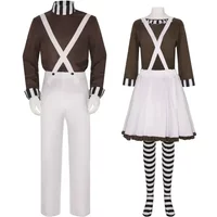 Oompa Loompa Kostüm Männer Frauen Halloween Party Anzug Schokolade Fabrik Arbeiter Cosplay Outfits für Männlich Weiblich