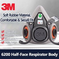 3M 6200 Respirator Industrial Safety Protection used with a filter cartridge it blocks paint fumes dust chemical mist pesticide