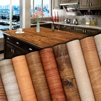 PVC Waterproof Self Adhesive Wallpaper Roll Furniture Cabinets Vinyl Decorative Film Wood Grain Stickers For Diy Home Decor image 4