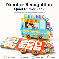 Paper Quiet Sticker Book For Number Recognition, Reusable Early Learning Activity Toy, Counting & Matching Skills, 3+ Kids Gift