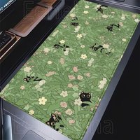 HD Printing Mousepad Green plants Kawaii Black cat large Anime Gamer cute Keyboard Mouse Pad Gaming overlock 400x900mm Desk Mat