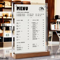 A5 148x210mm Restaurant Table Menu Paper Price Tags Holder Flyer Poster Frame Magnetic Acrylic Sign Note Holder Display Stand
