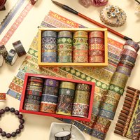 Chinese Style Washi Tape 20 Rolls Gold Foil - Vintage Scrapbooking Supplies, DIY Journal for Photo Album Decorative tape