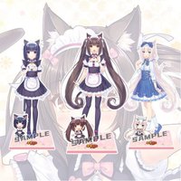 15CM Anime Nekopara Chocolat Vanilla Twin Sisters Stand Model Plate Keychain Desk Decor Cat Girls Acrylic Figures Standing Sign