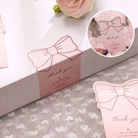 10-20pcs Pink Bowknot Thank You Stickers for Package Adhesive Decorative Seal Labels for Gift Box Baking Goods Business Package