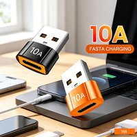 10A OTG USB To Type C Adapter TypeC Female to USB Male Converter Fast Charging Data Transfer For Macbook Xiaomi Samsung