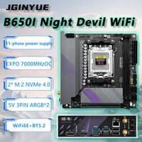JGINYUE B650I Night Devil WiFi AM5 Motherboard For Ryzen 8700F/7500F/7600X/7700/9600X Desktop DDR5 96GB RAM ARGB WIFI6E BT5.2