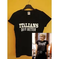 T-Shirt Madonna Italians Do It Better Black Print Copy Woman Singer 100% Cotton Man Or Lady