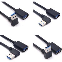 For USB 3.0 Angle 90 Degree Extension Cable Male To Female Adapter Cord Transmission With Cables Right / Left / Up / Down