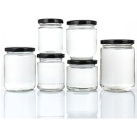 1Pcs with Black Airtight Lids Glass Jar Kitchen Round Mason Jar Food Storage 100ml 150ml 195ml 240ml Canning Containers