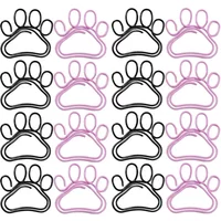 20pcs Cute Cat Claw Paper Clips Creative Pink Black Metal Paperclip Cartoon Bookmark Binder Office Stationery Binding Supplies
