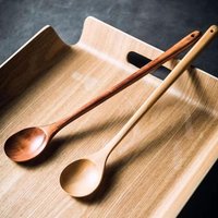33/28cm Natural Wooden Spoon & Fork Set - Solid Wood Salad/Serving Utensils with Herbal Oil Seal, Food-Safe & Elegant Gift