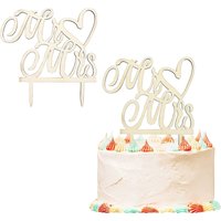 YOMDID 1pc Mr. & Mrs. Wooden Cake Toppers for Wedding Cakes and Dessert Tables Add a Touch of Elegance to Baking and Party Decor