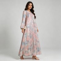 Muslim Women Party Dress Embroidery Abaya Dresses Jalabiya Sequins Vestidos Arab Long Robe Ramadan Morocco Dubai Eid Kaftan