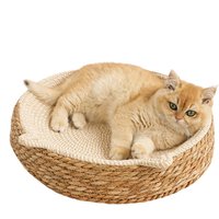 Cat Scratch Bowl Breathable Woven Nest Kitten Ear Design Cotton Rope Cat Bed for Play Exercise Enrichment Activity Nail Trimming