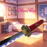 104cm Anime Cosplay Katanas Japanese Samurai Sword, Bamboo Blade Role Play Toy with Belt & Holder Costume Accessory