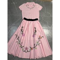 Retro Embroidered Cherry Collar Knitted Short Sleeve Hoodie Two Piece Set 2026 Summer Women's Wear+Loose Half Skirt Fashion Set