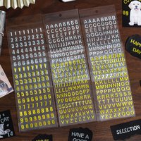 Gold Silver Foil Letter Number Stickers - Adhesive DIY Decorative Journal Stickers for Scrapbooking Notebook Decoration