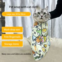Cat Grooming Wrap Self-Adherent Cat Restraint Wrap Anti-Scratch Cat Swaddle Burrito Wrap for Nail Trimming Cat Grooming Supplies