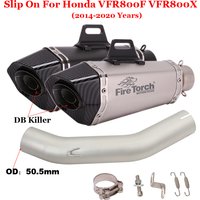 Slip On For Honda VFR800F VFR800X VFR 800 X F 2014-2020 Motorcycle Exhaust Escape Middle Link Pipe With Muffler Moto DB Killer