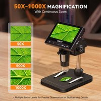 EDM4 4.3" LCD Digital Microscope for Electronic 1000x Coin Magnifier Repair Microscope with LED Lights for PC Windows