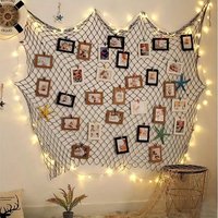 Fish Net Party Decorations, Photo Hanging Display Frames Fishing Net Photo Wall Decor, Nautical Themed Mediterranean Wall Decor