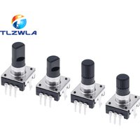 EC12 360 Degree Rotary Encoder RE12 Audio Encoder Coding 3Pin 24 Position No With Push Button Switch Handle 12/15/20mm