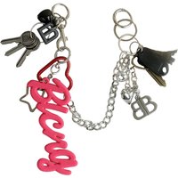 Retro Exaggerated Silicone Keychain Unique Silicon Bag Pendant Car Key Accessory with Alphabets Designs