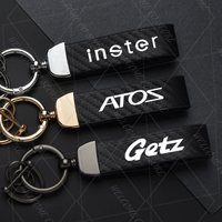 2025 For Inster Cross Atos Getz LOGO Amica EV Woman Men Carbon Leather Keyring Car Keychain Key Chain Accessories