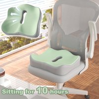 3D Ergonomic Memory Foam Seat Cushion, Washable Polyester Cover for Car Office Chair Lumbar Support Cushion for Home & Office