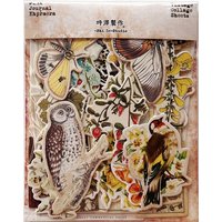 DIY scrapbooking vintage no adhesive material fabric flower and bird series photo junk album journal happy planner decoration