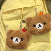 Cute plush teddy bear pendant, small apple student bag pendant, keychain, women's backpack, small pendant, car decoration gift