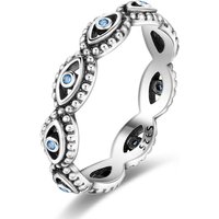 Original 925 Sterling Silver Rings Blue Devil's Eye Rings For Women Girls Jewelry Birthday Anniversary Gifts