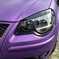 2pcs Gloss Black Car Headlight Eyebrows Eyelids For VW POLO 4 MK4 9N3 GTI R32 TDI 2005-2009 Tuning Eye Lid Stickers Body Kits