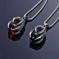 Mode Klassiker dominierende Edelstahl Drachen klaue Halskette Männer Frauen Stein Anhänger Lokomotive Amulett Schmuck Großhandel