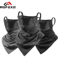 AliExpress nofoxo NOFOXO UV Prctotection Headscarf Half Face Mask Ice Silk Breathable Scarf Outdoor Sports Ear Hanging Cycling Fishing Triangular