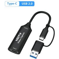 2 in 1 4K hdmi-compatible to USB 2.0 Type C Game Grabber Record USB 3.0 Video Capture Card For Switch Xbox PS5/4 Live Broadcast