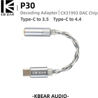KBEAR P30 Decoding Adapter DAC ChipCX31993 HiFi-Grade Lossless Transmission 2-Strand Type-C to 3.5mm 5N OFC