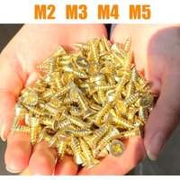 Brass Countersunk Head Phillips Flat Self-tapping Screw Metric Thread Wood Board Screws Fiberboard Furniture GB846 M2 M3 M3.5 M4