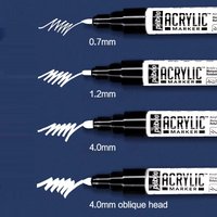0.7/1.2/4mm White Marker Permanent Waterproof Art Painting Graffiti Fabric Wood Wrting Artists School Supplies White Paint Pen