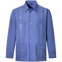 Summer Embroidery Long Sleeve Lapel Male Shirt Cuban Guayabella T-Shirt For Men Large Size Safari Wear Clothes Cardigan 4 Pocket