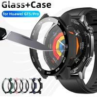 PC + Tempered Film Case for Huawei Watch GT5 Pro 46mm Wrap-around Anti-scratch Full Cover Screen Protector Watch Case