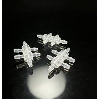 Medical Device 6 Ways Cross Barbed Tube Plastic Connector Pipe Fitting For 1/16 3/32 1/8 Tubing ID