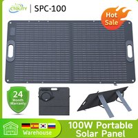 Ctolity 100w Solar Panel Foldable Flexible Mono Solar Panel Light Portable High Power Outdoor Solar Generator For Camping Travel
