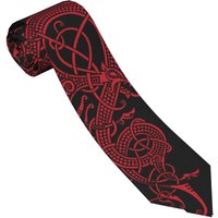 The Viking Dragon Fenrir Raven Necktie Men Women Polyester 8 cm Neck Ties Men Fashion Wide Suits Accessories Business
