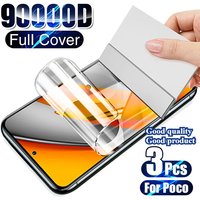 3Pcs Full Cover Hydrogel Film For Xiaomi Poco C71 C75 C65 C61 C55 HD Clear Hydrogel Film For Xiaomi Poco F7 F6 F5 M7 Pro GT