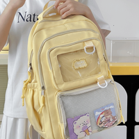 Solid Color Nylon Ita Backpack Durable Dustproof Students School Bag Polyester Scratch Prevention Large Capacity Daypack Outdoor