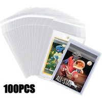 100PCS ReSealable Card Holder Sleeves for Top Loader/Magnetic Card Holder Protector/Clear Plastic waterproof Film Sleeves