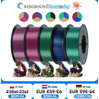 KINGROON 5 kg dreifarbiges Seiden-PLA-Filament 1,75 mm, dreifarbiges Coextrusions-3D-Druckmaterial, neuer Farbwechsel, 5 Rolle 1 kg/Spule
