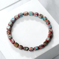 Vintage Emperor Stone Beaded Bracelets Natural Stone Charm Elastic Strand Bracelet & Bangle Bohemian Yoga Jewelry for Women Men